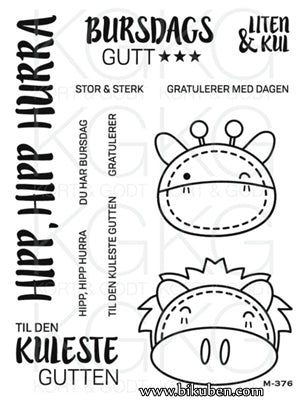 Kort & Godt - Clearstamps  Medium Plate - Bursdags Gutt