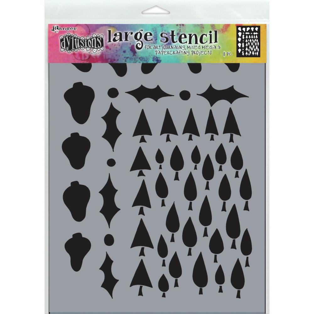 Dylusions - Large Stencil - Tree Border
