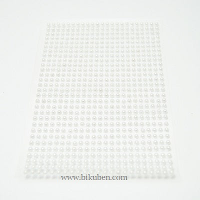 Kort og Godt - Perle Stickers - Hvit  3mm