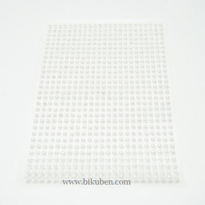 Kort og Godt - Perle Stickers - Hvit  3mm
