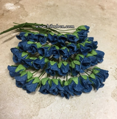 Papirdesign - Lukket Rose - Blå