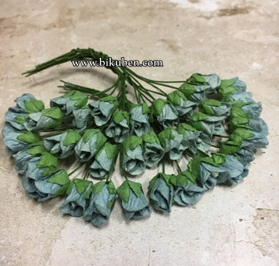 Papirdesign - Lukket Rose - Vintage Blå