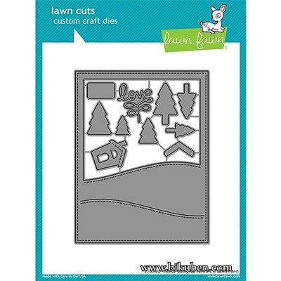 Lawn Fawn - Cuts Cusom Craft Dies - Stitched Hillside Backdrop - Portrait
