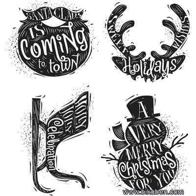 Tim Holtz Collection - Cling Stamps - Carved Christmas 3