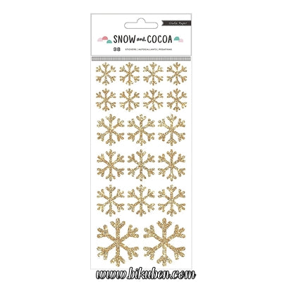 Crate Paper - Snow & Cocoa - Gold Snowflake stickers