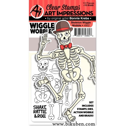 Art Impression - Clearstamp - Wiggle Wobbles - Skeleton Set