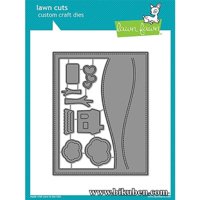 Lawn Fawn - Cuts Cusom Craft Dies - Stitched Hillside Backdrop - Landscape