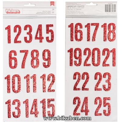 American Crafts - Thickers - Glitter Chipboard - Numbers
