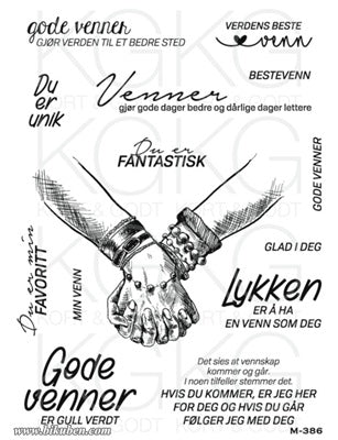 Kort & Godt - Clearstamps Medium plate - Gode venner