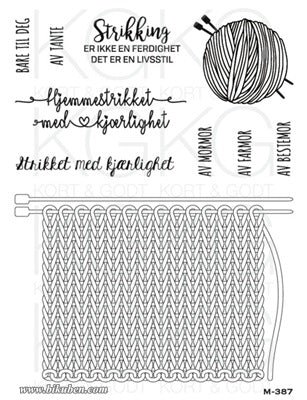 Kort & Godt - Clearstamps Medium plate - Strikking