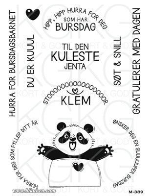 Kort & Godt - Clearstamps Medium plate - Den kulete jenta