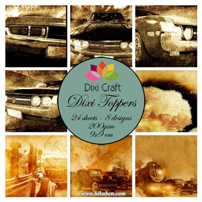 Dixie Craft - Toppers - Old Cars - (9cm x 9cm)