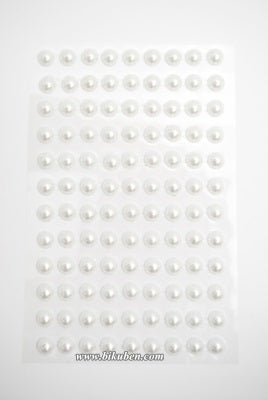 Kort & Godt - Perle Stickers - Hvit   8mm