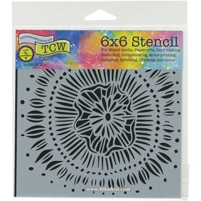 Crafters Workshop - Stencil - Floral Eclipse   6 x 6"