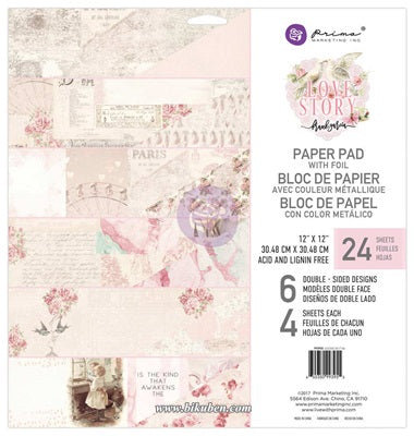 Prima - Love Story - Paper Pad    12 x 12"