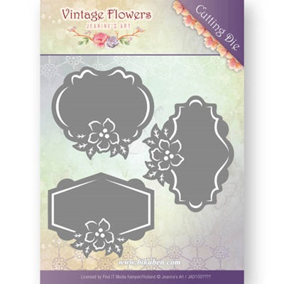 Jeanine Art - Vintage Flowers - Floral Labels dies