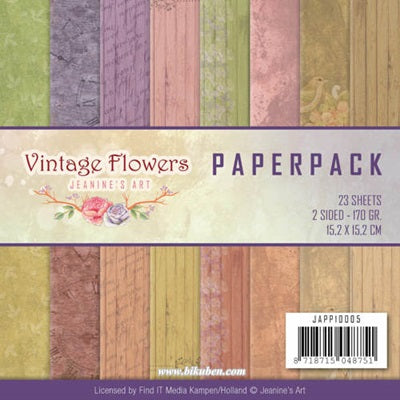 Jeanine Art - Vintage Flowers - Paper pack 6 x 6"