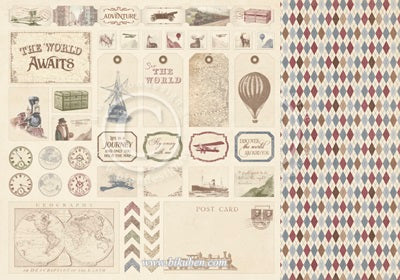 Pion Design - The World Awaits - Tags 12 x 12"