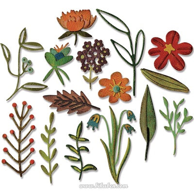 Sizzix - Tim Holtz Alterations - Thinlits - Funky Floral 2