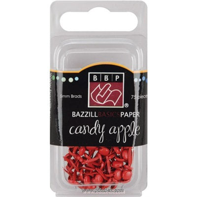 Bazzill - Brads - 5mm -  Candy Apple