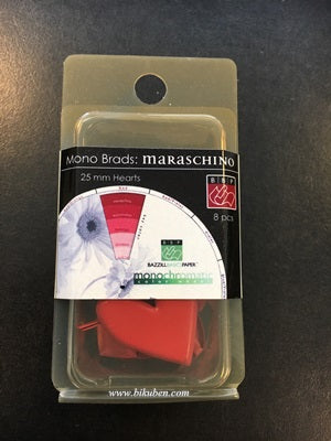 Bazzill - Brads - Heart - 25mm - Maraschino
