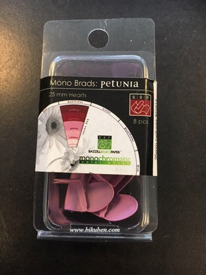 Bazzill - Brads - Heart - 25mm - Petunia