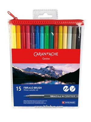Caran d'Ache - Fibralo Brush - Fibre Pens - 15 stk