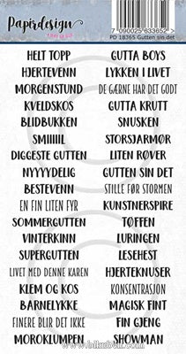 Papirdesign - Ord klistremerker - Gutten sin det
