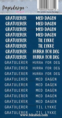 Papirdesign - Ord klistremerker - Hurra for deg