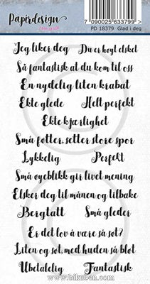 Papirdesign - Ord klistremerker - Glad i deg