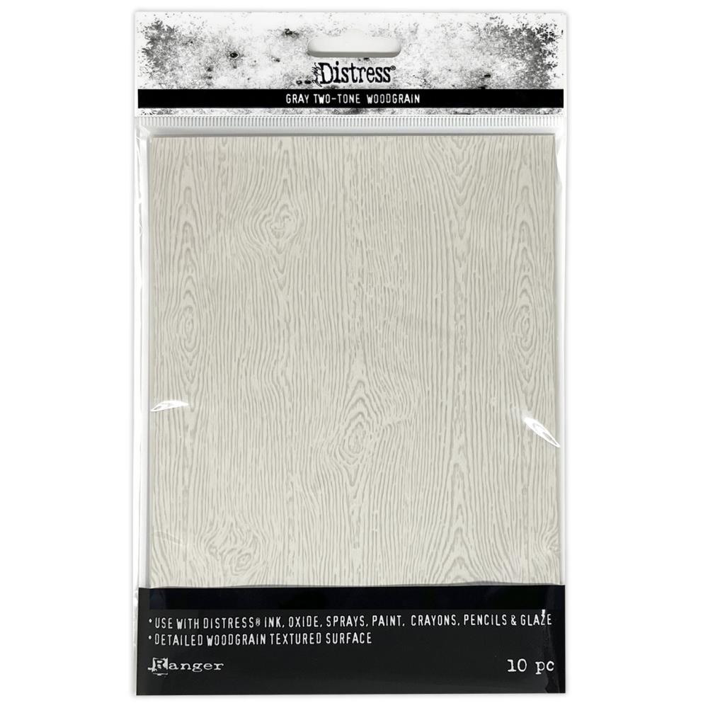 Tim Holtz - Holiday 2022 - Distress Woodgrain Cardstock - Light Grey