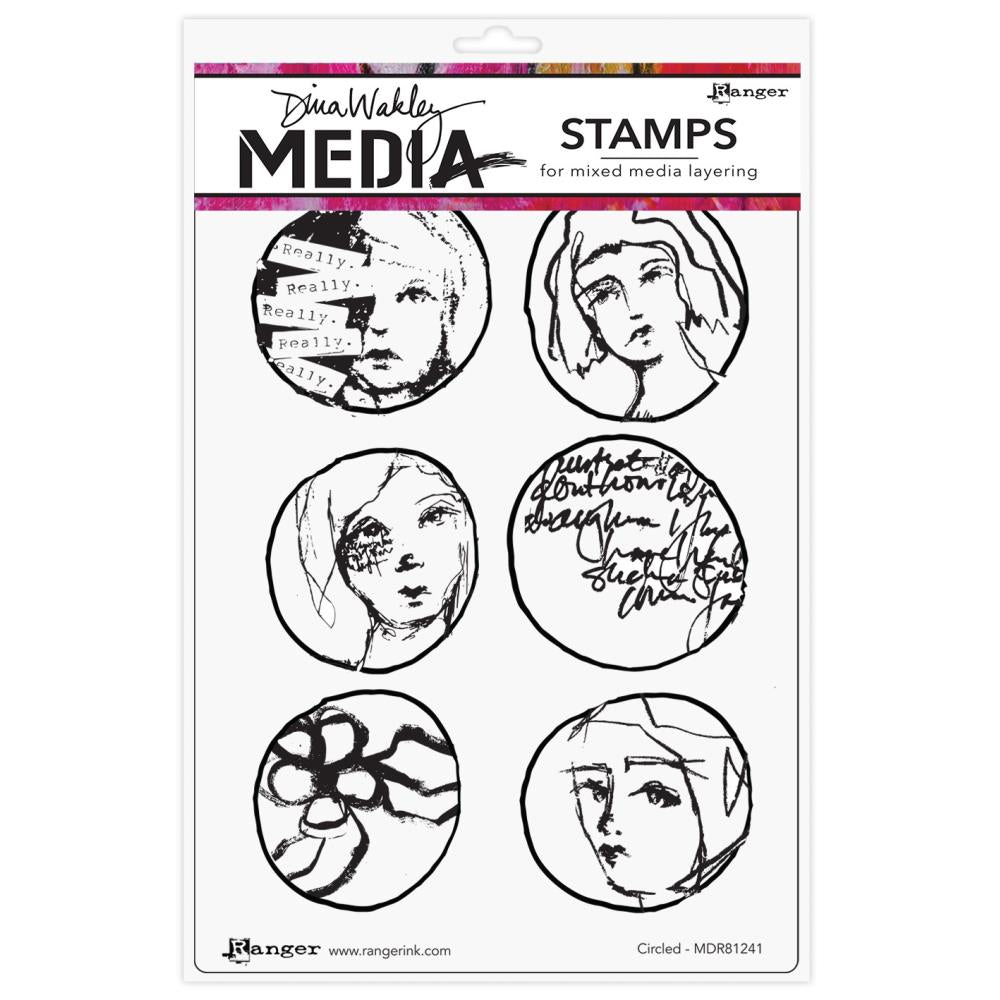 Dina Wakley Media - Stamps - Circled