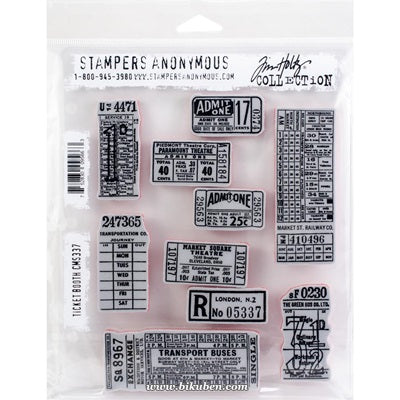Tim Holtz Collection - Cling Stamps - Ticket Booth