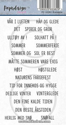Papirdesign - Ord klistremerker - Jakt og fiske - Årstider
