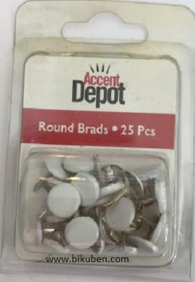 Hot of the Press - Accent Depot - White Round Brads 