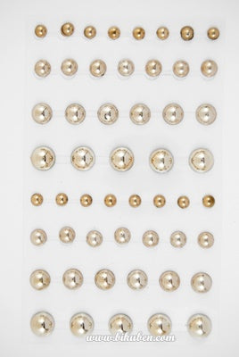 Kort & Godt - Perle Stickers -Gull - 6-12 mm