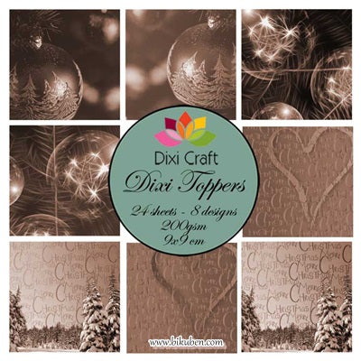 Dixi Craft - Toppers - Christmas - Baubles - Sepia (9cm x 9cm)