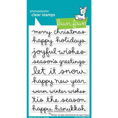 Lawn Fawn - Clear Stamps - Winter Scripty Sentiments
