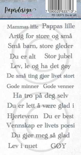 Papirdesign - Ord klistremerker - Du er alt