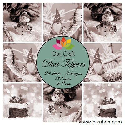 Dixi Craft - Toppers - Christmas - Winterfun - Sepia (9CM X 9CM)