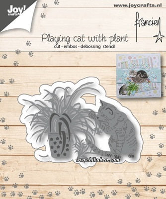 Joy! Crafts Dies - Franciens - Playing cat with plant