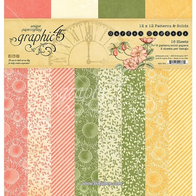 Graphic45 - Garden Goddess - Patterns and Solid Paper Pad    12 x 12"