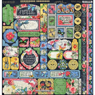 Graphic45 - Flutter - Decorative Stickers  12 x 12"