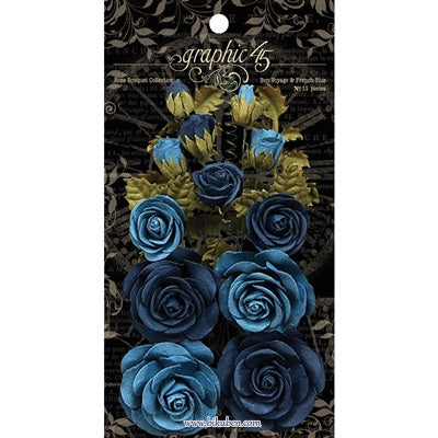Graphic45: Staples - Paper Roses - Blue