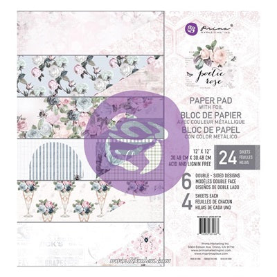 Prima - Poetic Rose - Paper Pad   12 x 12"