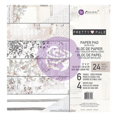 Prima - Pretty Pale - Paper Pad    12 x 12"