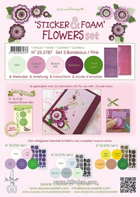 Leane - Sticker & Flower Foam - Bourdaux/Pink - Set 3