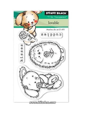 Penny Black - Mini Clear Stamps - Loveable