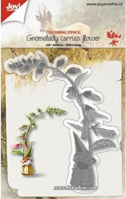 Joy! Crafts Dies - Gnomelady carries flower