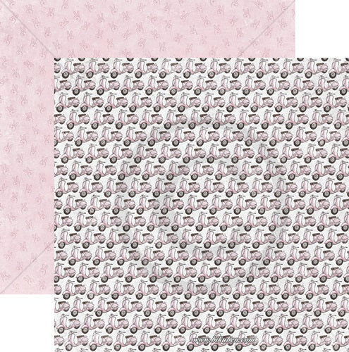 Papirdesign - Vårstemning - Tohjuling, rosa     12 x 12"